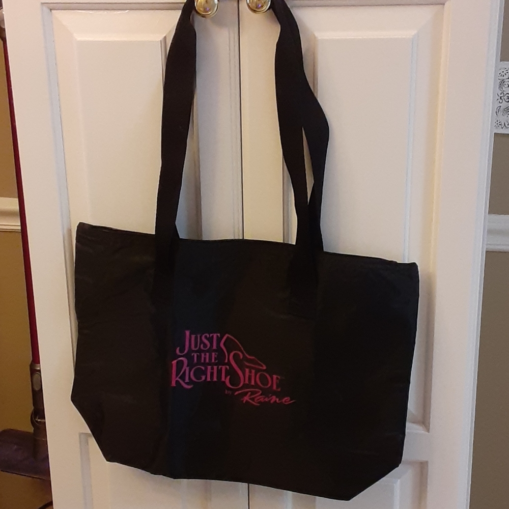 Just The Right Shoe by Raine black fabric tote bag wine inside New without Tags…